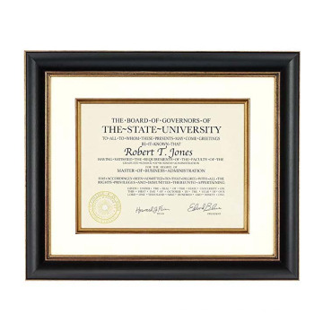 12x15 Tuscan Collection Black and Gold Archival Document Frame with Warm White Mat for 8.5x11 Document